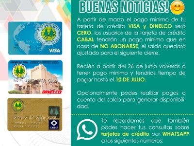 AVISO IMPORTANTE sobre pagos mínimos de tarjetas de créditos #QuedateEnCasaPy
