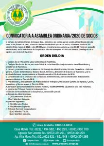 Convocatoria a Asamblea Ordinaria 2020