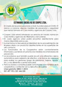 Comunicado sobre COVID19
