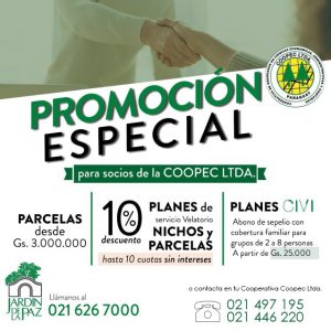 Promoción especial – Jardín de la Paz