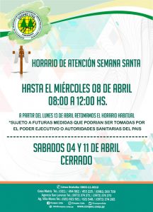 HORARIO DE ATENCIÓN SEMANA SANTA