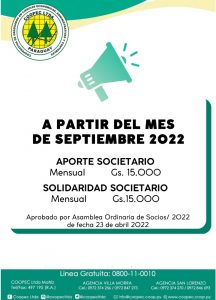 Nuevos importes por Aporte y Solidaridad