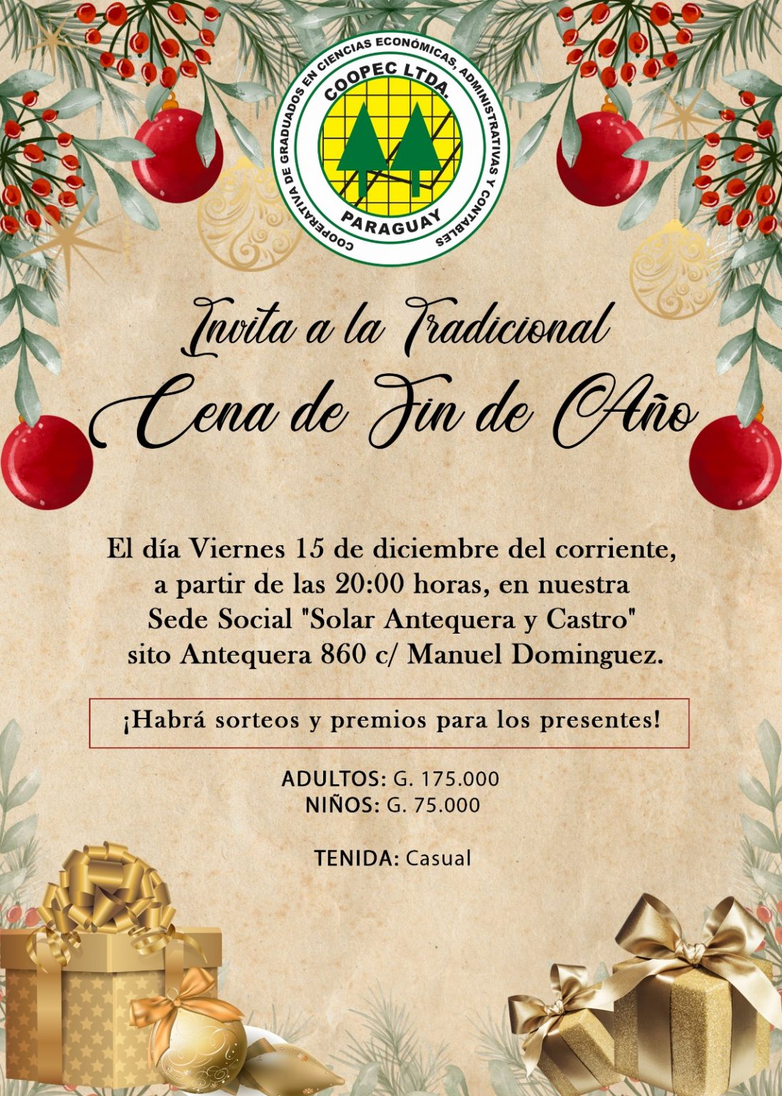 Cena de Fin de Año 2023 COOPEC LTDA.