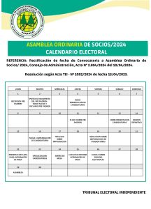 CALENDARIO ELECTORAL 2024 : RECTIFICACIÓN
