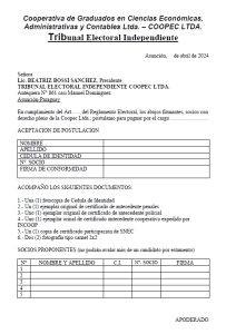 Formulario de inscripción a candidatura para Asamblea Extraordinaria de Socios 2024