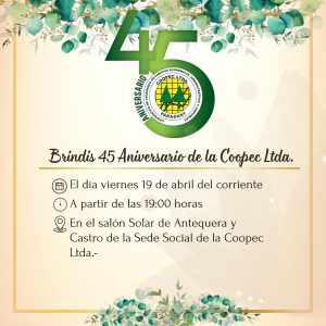 Brindis 45 Aniversario – COOPEC Ltda.
