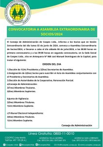 CONVOCATORIA: «ASAMBLEA EXTRAORDINARIA 2024»