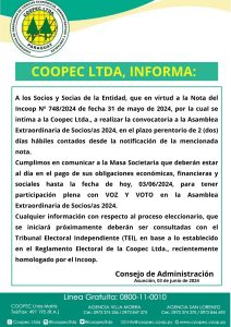 AVISO IMPORTANTE: «ASAMBLEA EXTRAORDINARIA 2024»