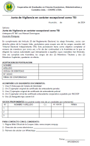 Formulario de inscripción a candidatura para Asamblea Extraordinaria de Socios 2024